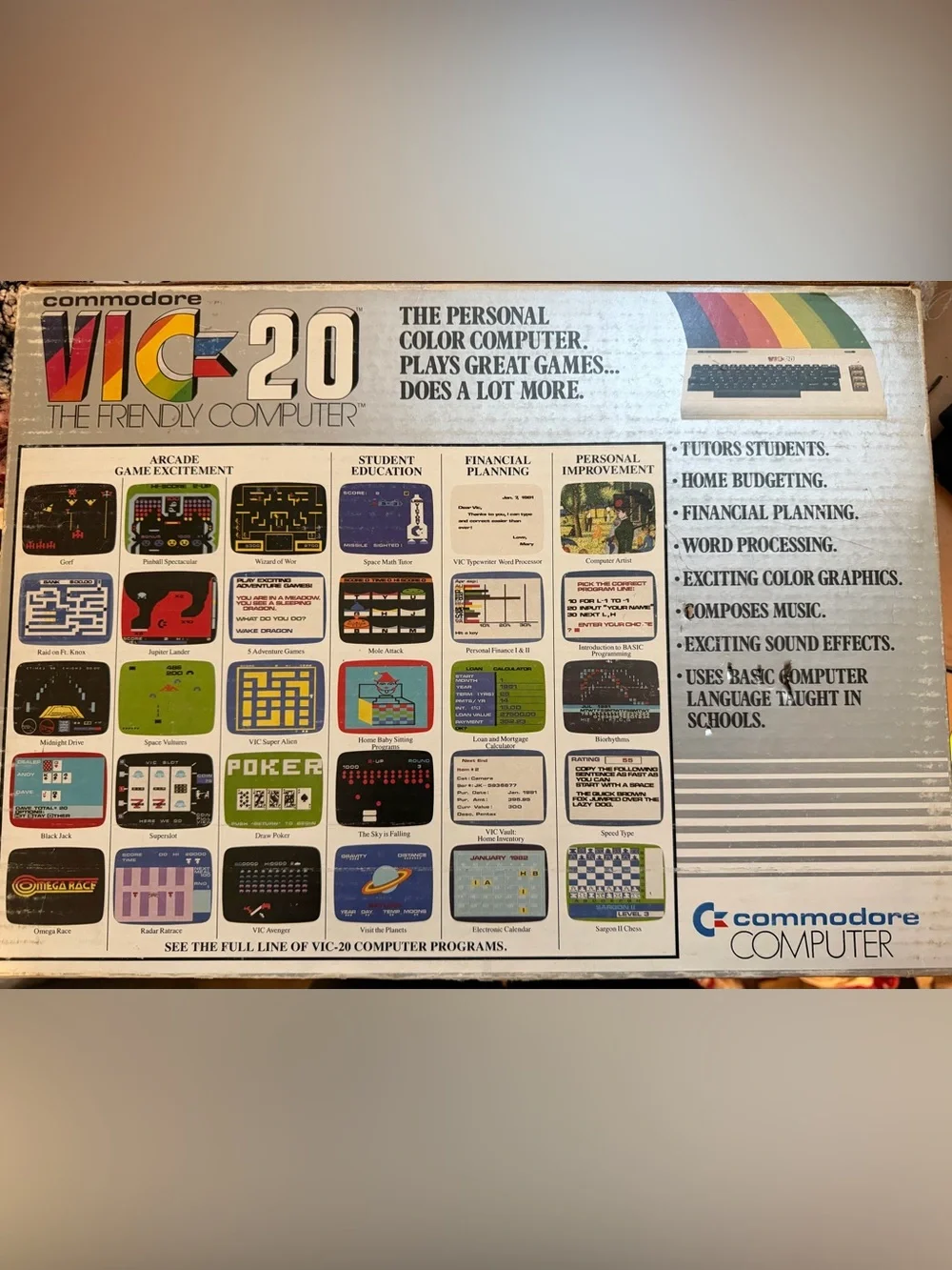 Vintage Commodore VIC-20 Computer - Complete in Original Box w/ Everything